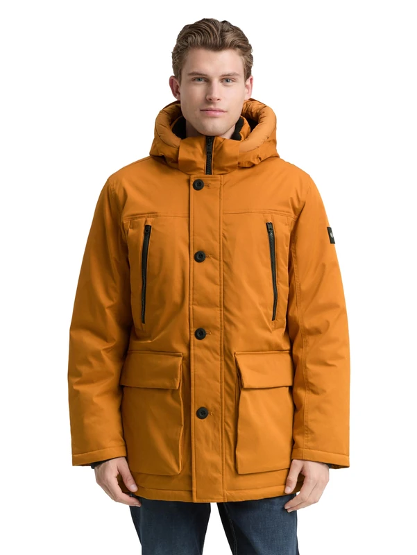 TOM TAILOR Men's 1046972 Parka, 10821-Peanut Butter Brown, S