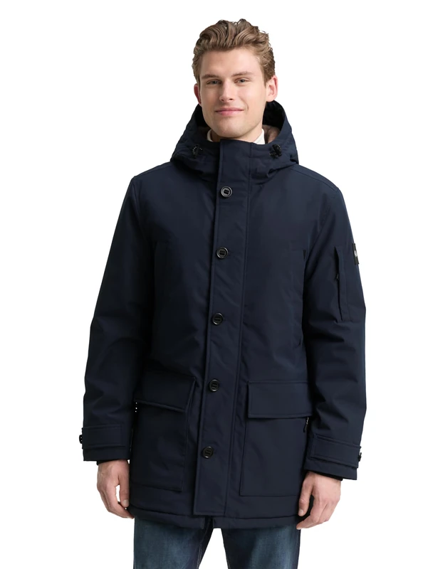 TOM TAILOR Men's Parka 1046973 - Sky Captain Blue, Size L