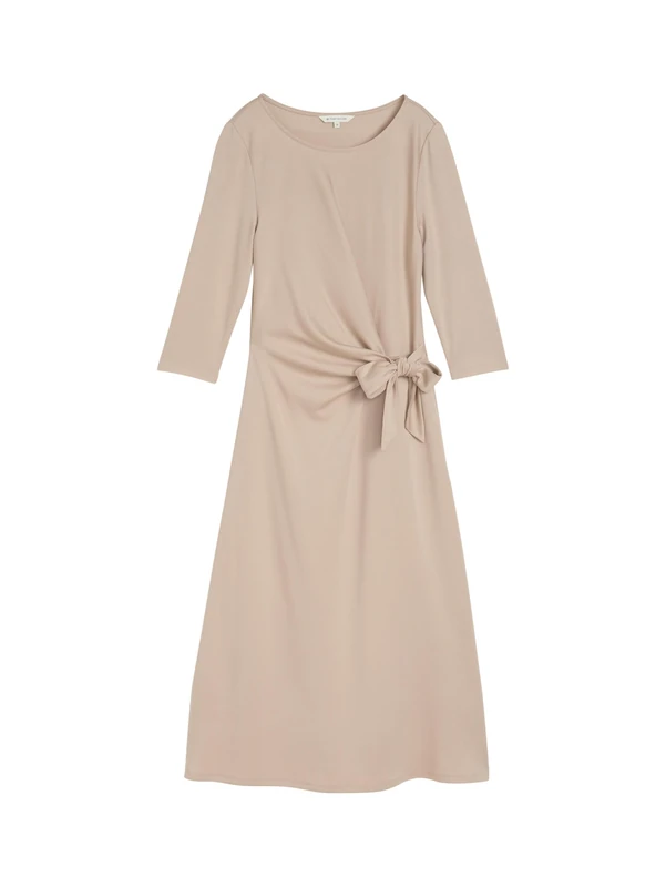 TOM TAILOR Women's 1047642 Dress, 32208-Soft Taupe Grey, 34