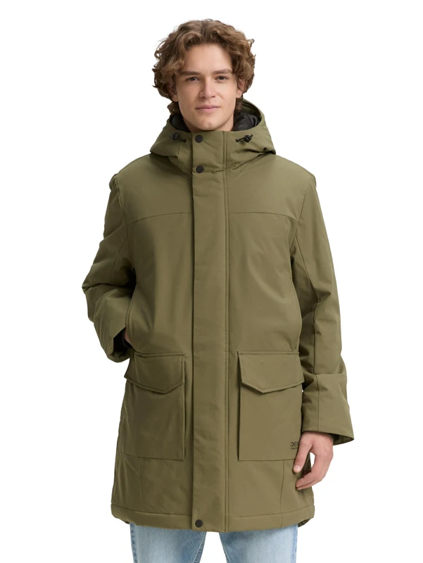 TOM TAILOR Men's 1046899 Parka, 11848-Jungle Soil Green, L