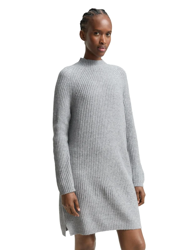 TOM TAILOR Women's 1049381 Dress, 10658-Cement Grey Mélange, M