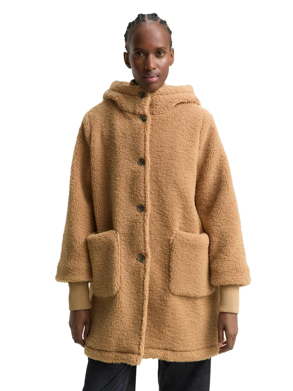 TOM TAILOR Women's 1047541 Coat, 38360-Cozy Camel Brown, M