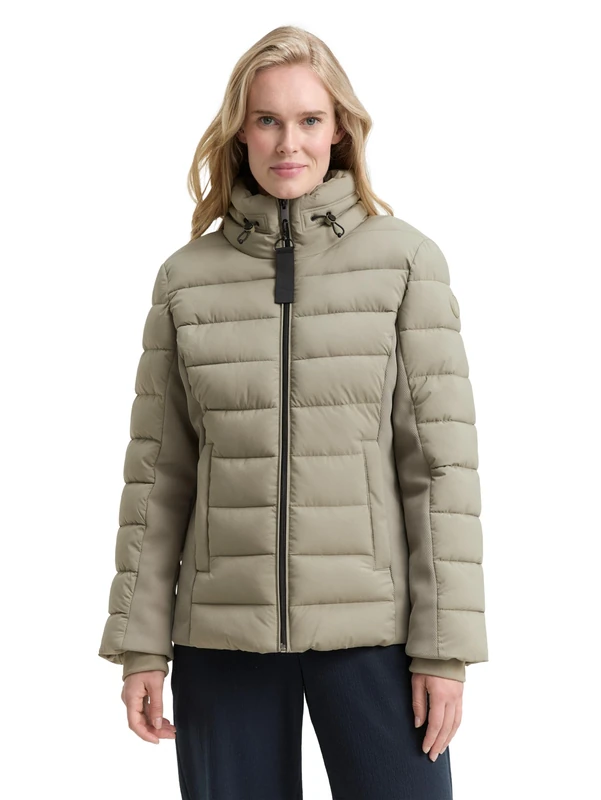 TOM TAILOR Women's 1048287 Jacket, 10678-Smoked Olive, XXL, 10678 - Smoked Olive, XXL