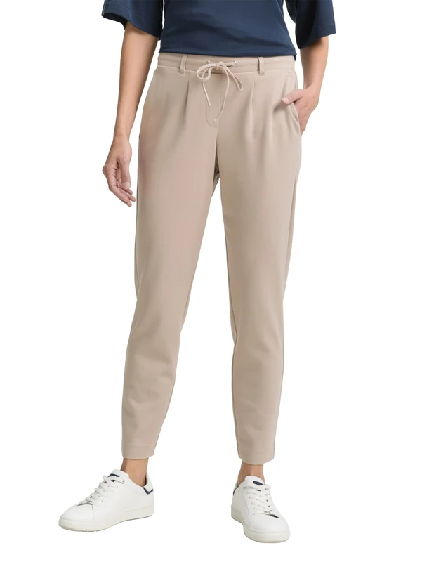TOM TAILOR Women's 1008375 Trouser, 32208-Soft Taupe Grey, 44W / 32L