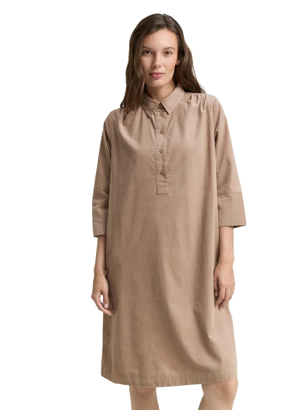 TOM TAILOR Women's 1047647 Dress, 32208-Soft Taupe Grey, 38