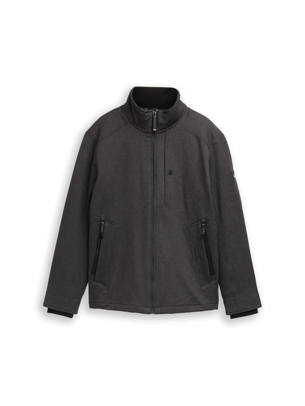 TOM TAILOR Men's 1047207 Jacket, 10617-Black Grey Melange, M, 10617 - Black Grey Melange, M