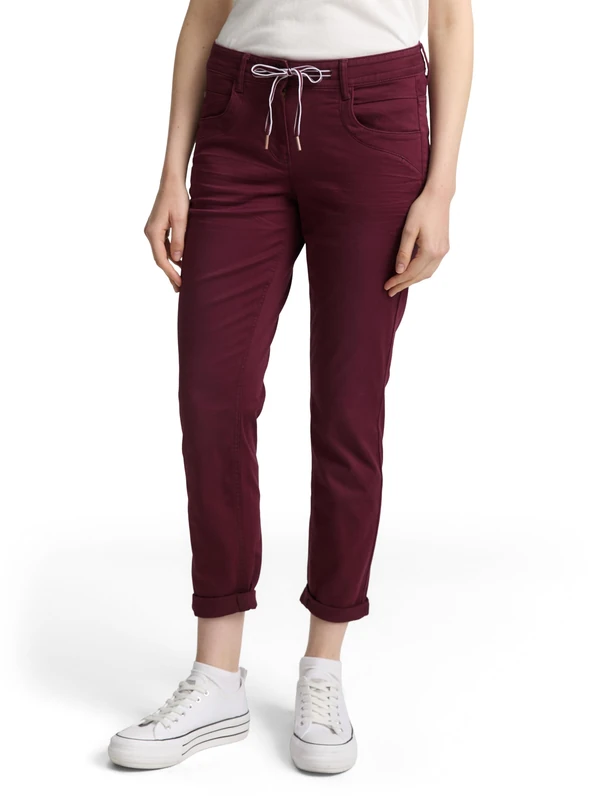 TOM TAILOR Women's Trousers, 16427 - Bordeaux Red, 40W x 28L