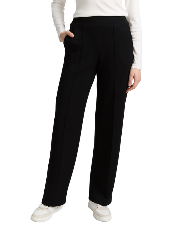 TOM TAILOR Women's Trousers, 14482 - Deep Black, 32W x 30L