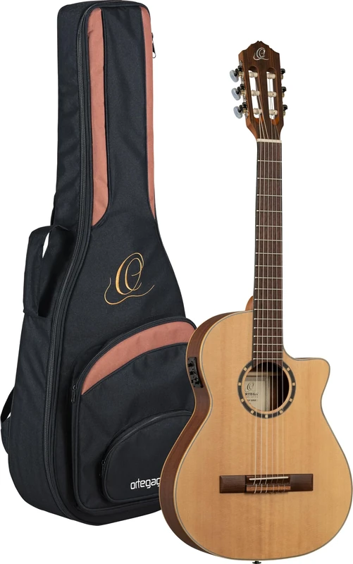 Ortega Guitars Classical Guitar Electro-Acoustic – 3/4 – Family Series – Including Gig Bag – Spruce/Mahogany, Natural (RCE125-3/4)