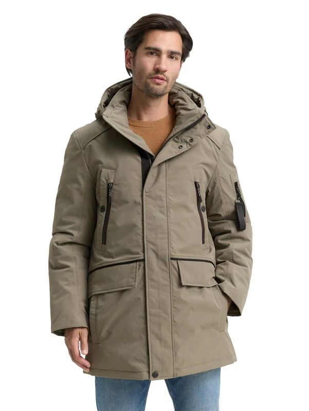 TOM TAILOR Men's 1047040 Parka, 32097-Smokey Olive Green, L