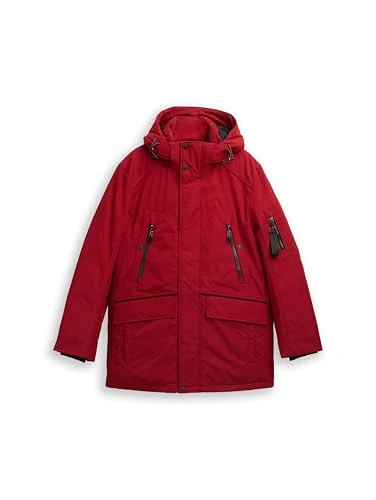 TOM TAILOR Men's 1047040 Parka - Coach Red, Size M