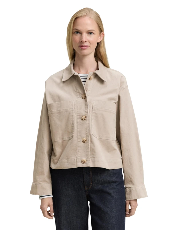 TOM TAILOR Women's 1048325 Blazer, 32208-Soft Taupe Grey, 36