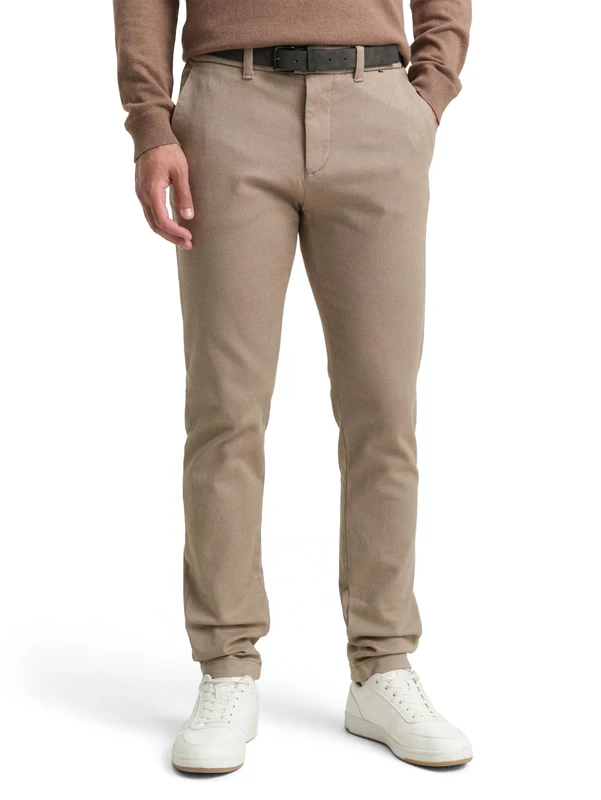 TOM TAILOR Men's Trousers, 38564 - Beige Brown Zig Zag Structure, 36 W/36 L - Image 1