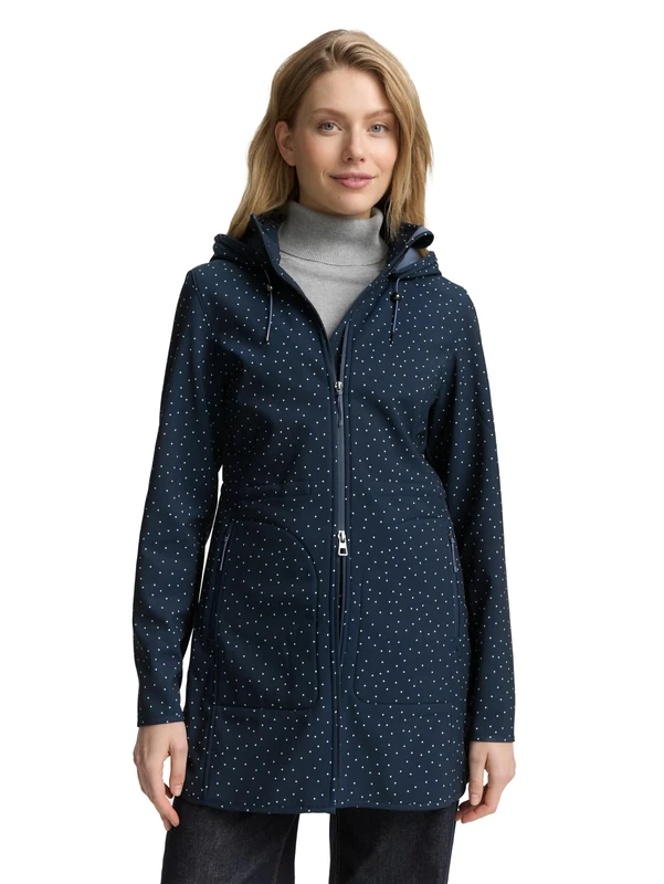 TOM TAILOR Ladies 1049349 Coat, 36402-Small Dot Design, XS, 36402 - Small Dot Design, XS