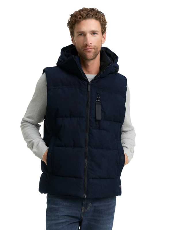 TOM TAILOR Men's 1046976 Vest, 10668-Sky Captain Blue, M, 10668 - Sky Captain Blue, M