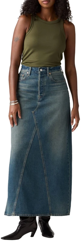 Levi's Iconic Long Skirt W/Slit Long Gone, Long Gone, 27W - Image 1