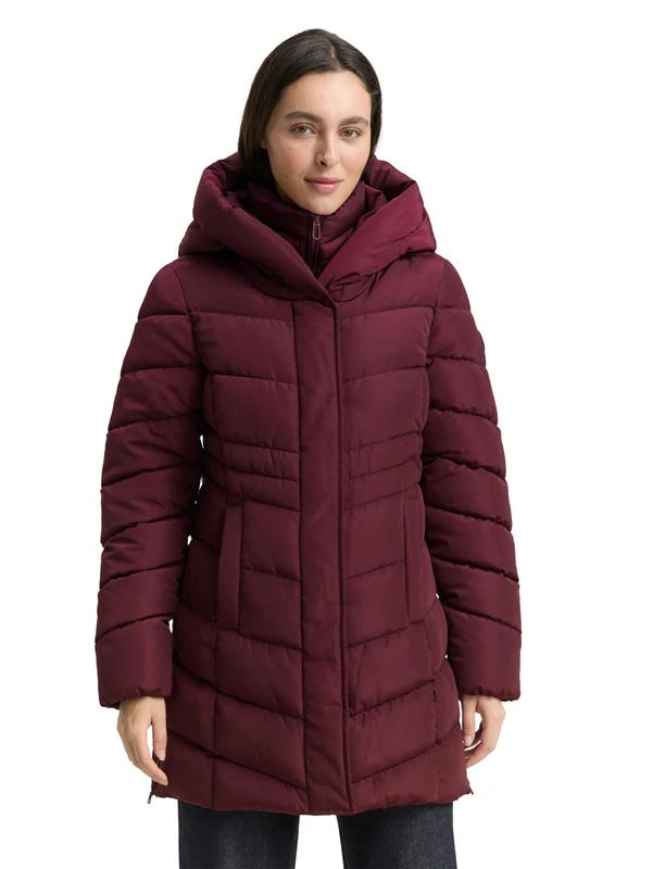 TOM TAILOR Women's 1047530 Jacket, 16427-Bordeaux Red, XXL, 16427 - Bordeaux Red, XXL
