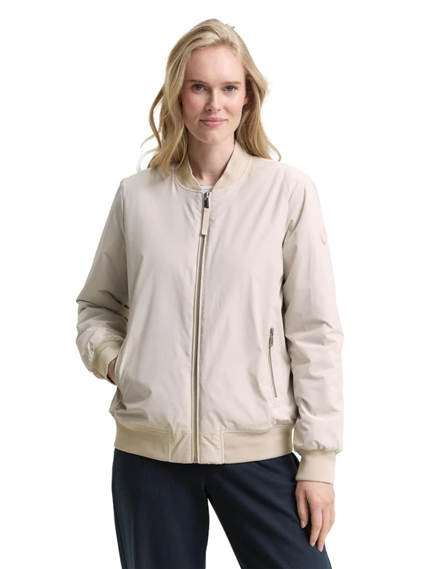 TOM TAILOR Women's 1048284 Jacket, 27609-Cold Beige, L, 27609 - Cold Beige, L