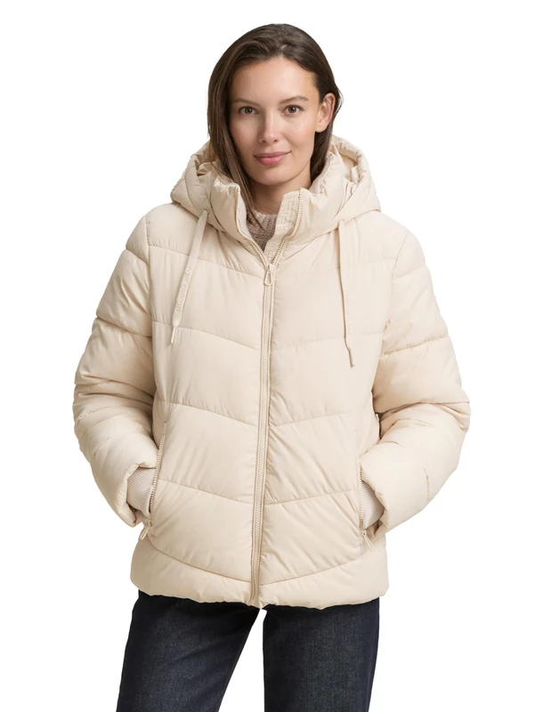 TOM TAILOR Women's 1047526 Jacket, 27609-Cold Beige, L, 27609 - Cold Beige, L