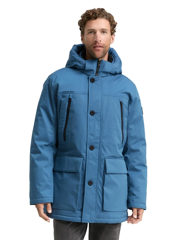 TOM TAILOR Men's 1046972 Parka, 38224-Real Teal Blue, M, 38224 - Real Teal Blue, M