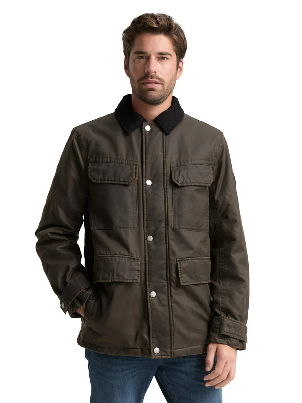 TOM TAILOR Men's 1048278 Jacket, 38836-Dark Brown Melange, S, 38836 - Dark Brown Melange, S