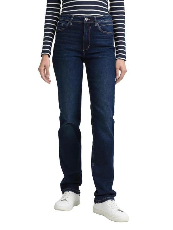 TOM TAILOR Women's 1047852 Jeans, 10114-Clean Dark Stone Blue Denim, 25W / 34L
