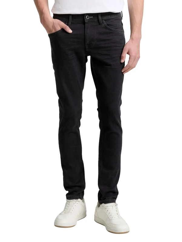 TOM TAILOR Men's 1047959 Jeans, 10245-Clean Rinsed Black Denim, 36W / 30L