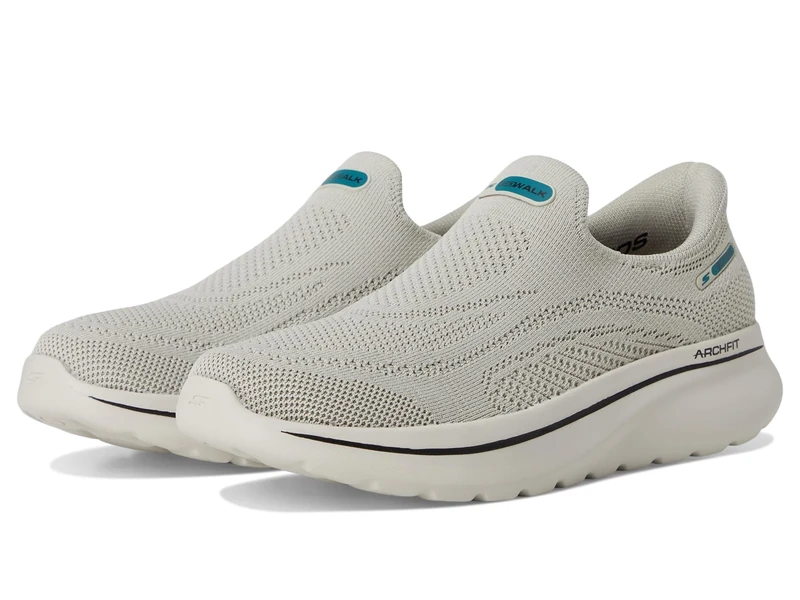 Skechers Men's Go Walk Arch Fit N-Joy Dale Hands Free Slip-ins Sneaker, Taupe, 12 UK