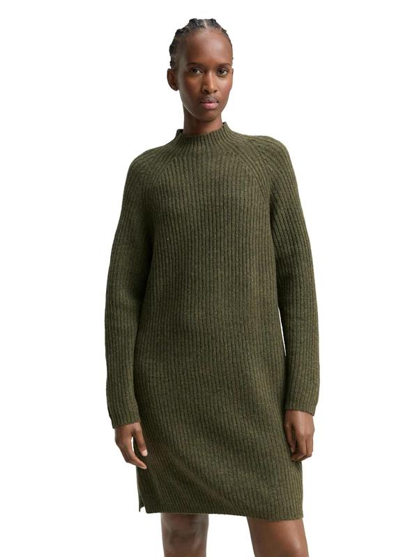 TOM TAILOR Denim Women's Dress, 38545 - Grape Leaf Green Melange, L