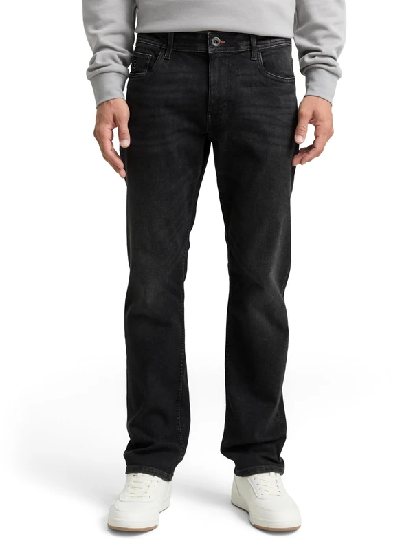 TOM TAILOR Men's 1047983 Jeans, 10250-Used Dark Stone Black Denim, 32W / 36L
