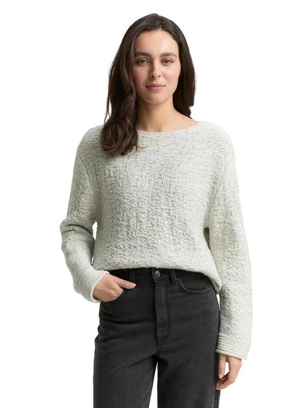 TOM TAILOR Women's Jumper, 38715 - Grey Gradient Knit, L