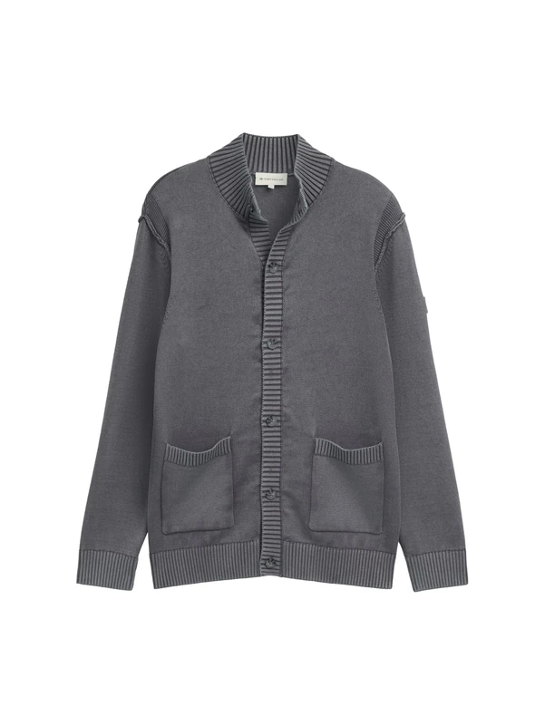 TOM TAILOR Men's Cardigan, 38326 - Classic Dark Grey, S