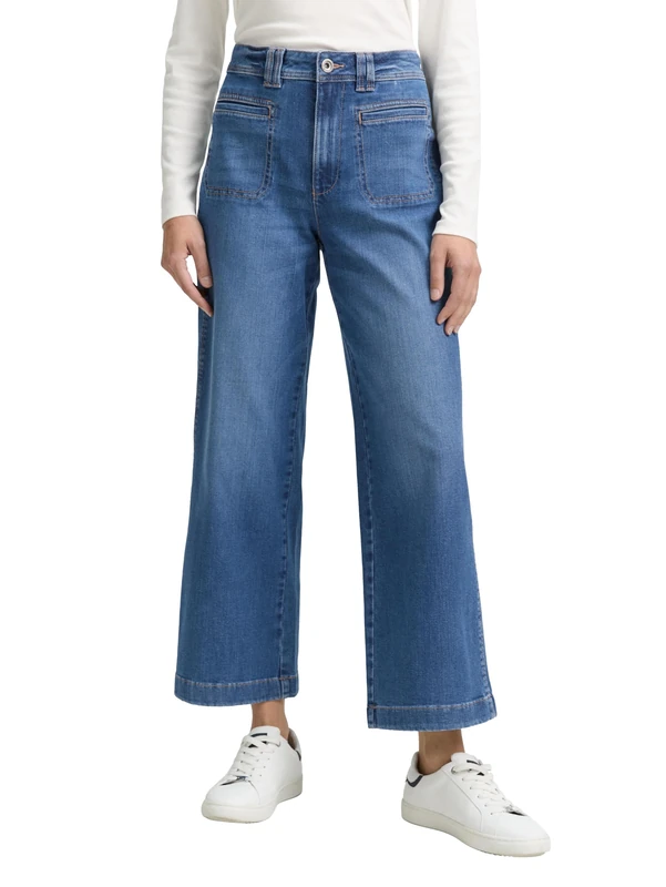 TOM TAILOR Women's TTNELMA Culotte Jeans 1047839, 10119 - Used Mid Stone Blue Denim, 26W x 28L - Image 1