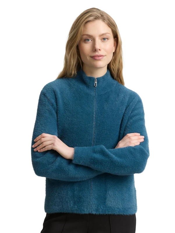 TOM TAILOR Women's Cardigan Cardigan, 13183 - Dark Petrol, XS