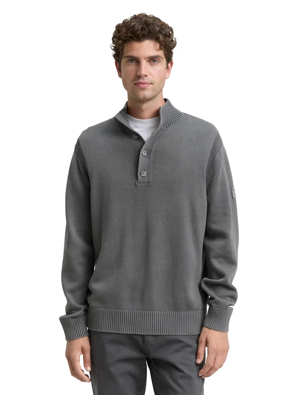 TOM TAILOR Men's 1048025 Pullover Sweater, 38326-Classic Dark Grey, 3XL