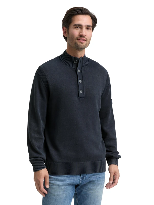 TOM TAILOR Men's 1048025 Pullover Sweater, 10668-Sky Captain Blue, XXL