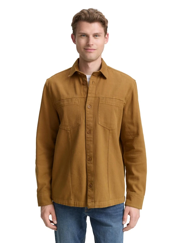 TOM TAILOR Men's Shirt, 25985 - Deep Cognac, L - Image 1