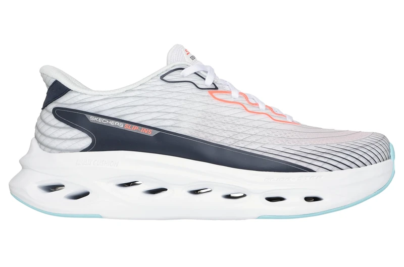 Skechers Men's Max Cushioning Glide Step Sapphire, White, 9.5 UK