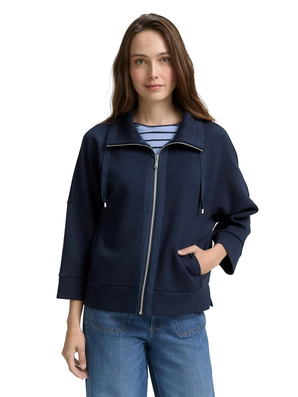 TOM TAILOR Women's 1047715 Sweat Jacket, 10668-Sky Captain Blue, M