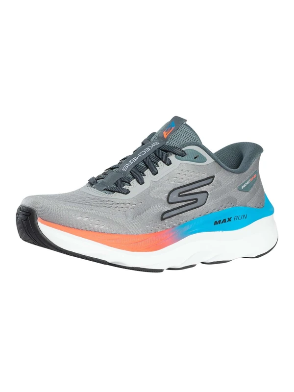 Skechers Men's Slip-Ins Max Run Trainers, Grey/Blue, 8 UK