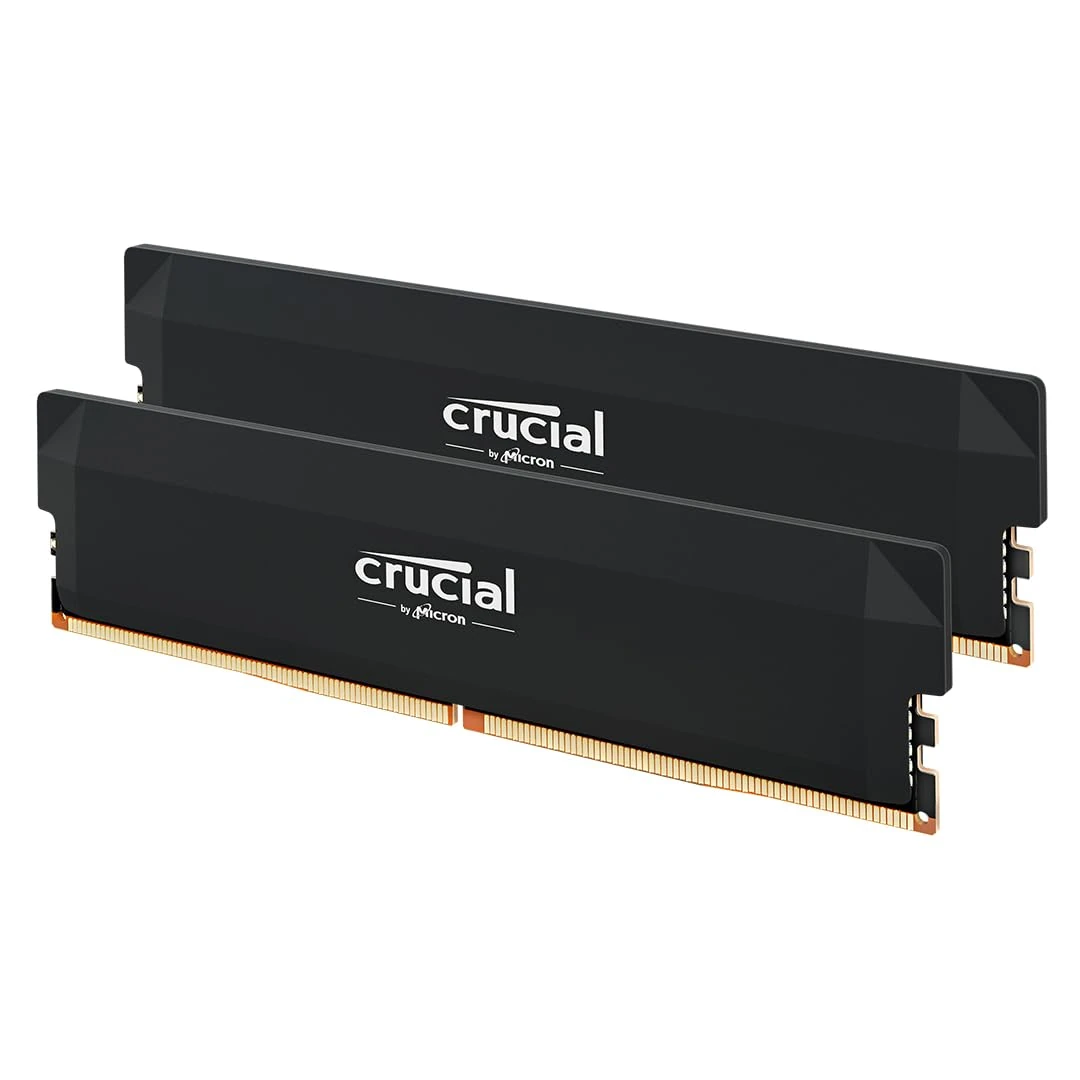 Crucial Pro DDR5 RAM 64GB Kit (2x32GB) 6400MHz CL40, Overclocking Gaming, Intel XMP 3.0 / AMD EXPO, Computer Memory (PC), Black - CP2K32G64C40U5B