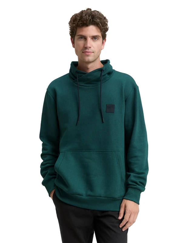 TOM TAILOR Men's 1047805 Sweatshirt, 38872-Jasper Green Navy Structure, L - Image 1