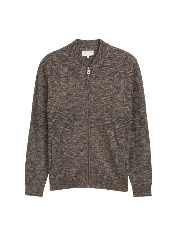 TOM TAILOR Men's Cardigan, 38690 - Brown Navy Multicolour, M