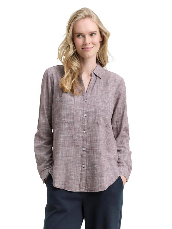 TOM TAILOR Women's Blouse, 16427 - Bordeaux Red, 6