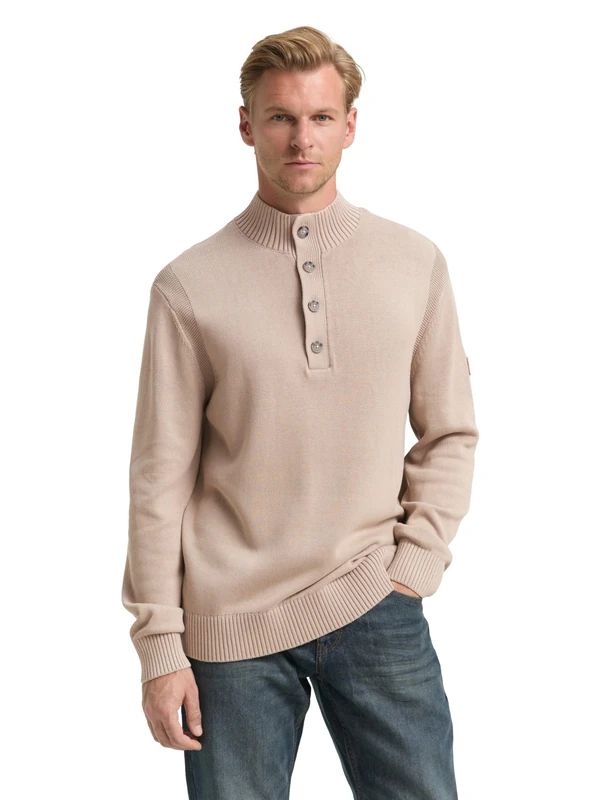 TOM TAILOR Men's Jumper, 16764 - Light Cashmere, 3XL
