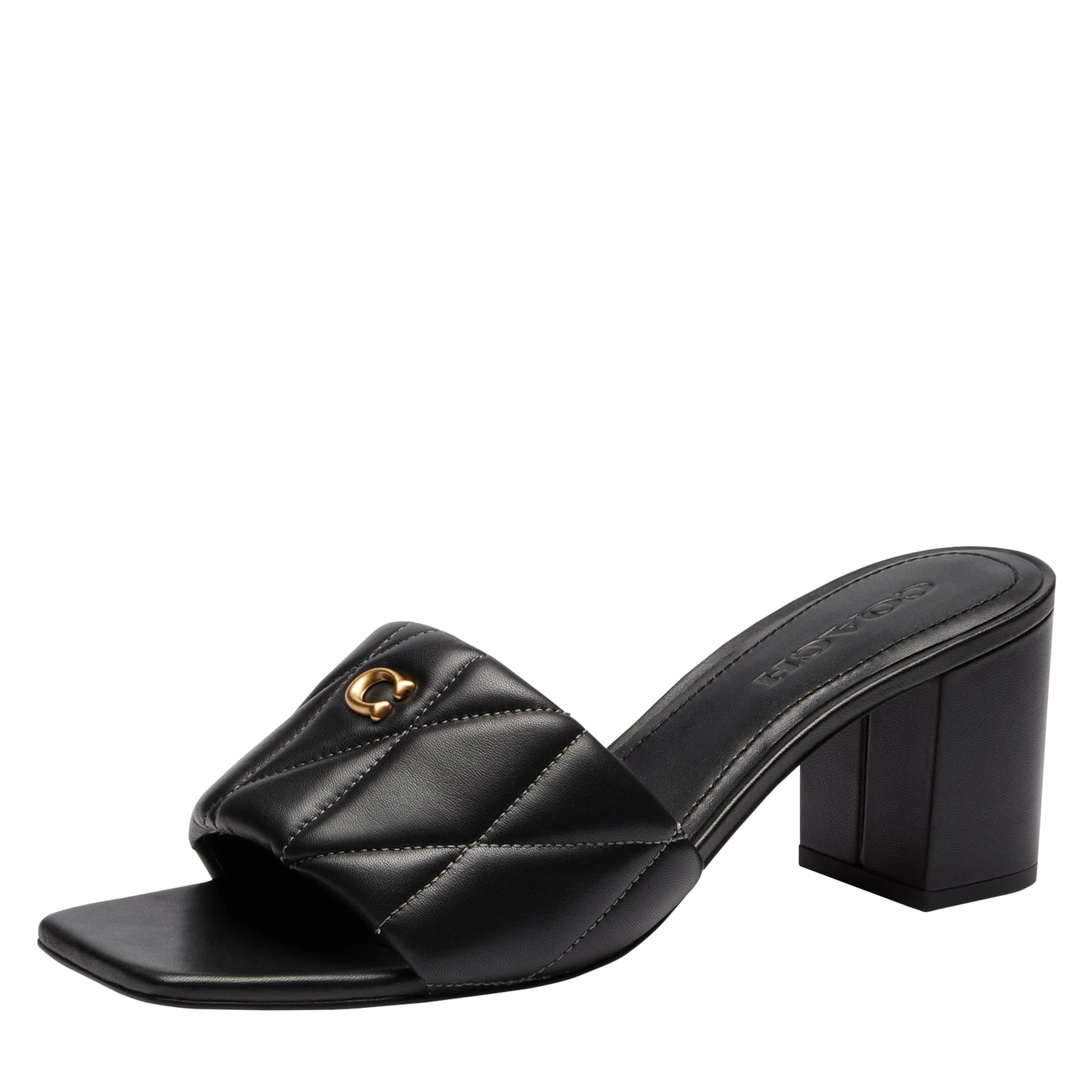 Coach Women's Holly Block Heel Sandal Platform, Black, 4 UK