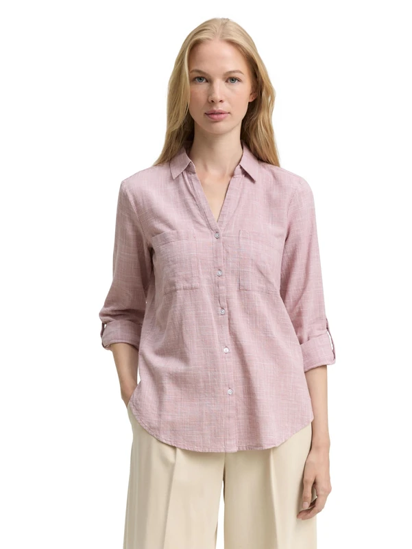 TOM TAILOR Women's Blouse, 28854 - Wineberry Rose, 20