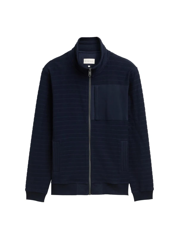 TOM TAILOR Men's 1049373 Sweat Jacket, 10668-Sky Captain Blue, S