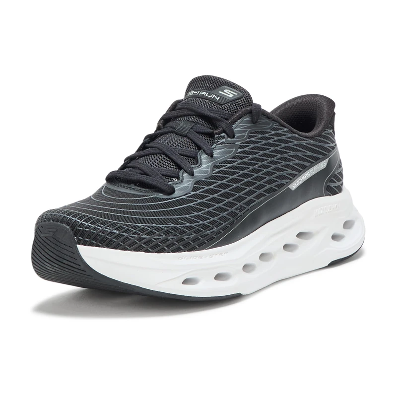 Skechers Men's Max Cushioning Glide Step Sapphire, Black/White, 9.5 UK