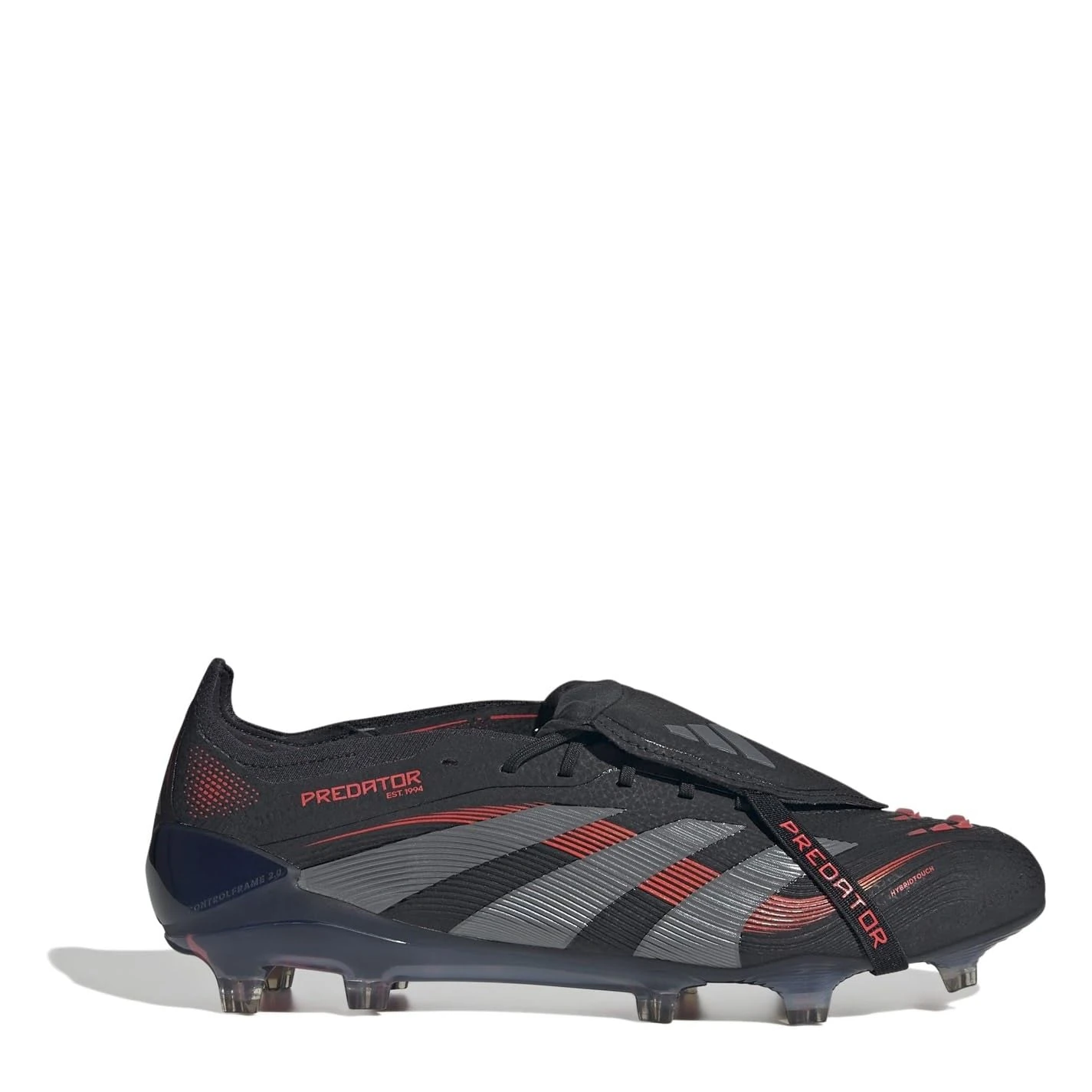 adidas Mens Elite Fold Over Tongue Firm Ground Football Black/Grey 7.5 UK